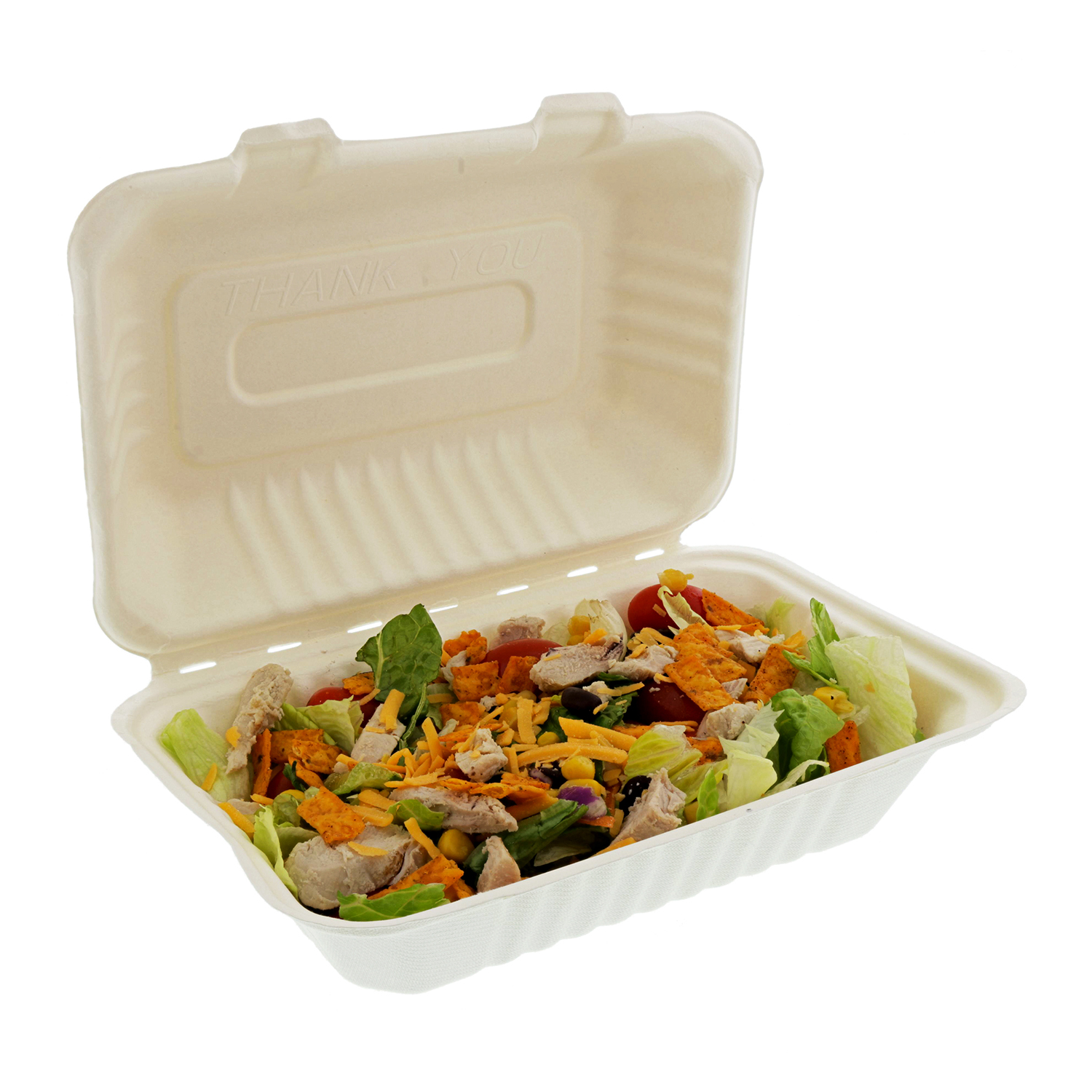 9 X 6 X 3  BAGASSE 
FIBER HINGED CONTAINER 
200/CASE