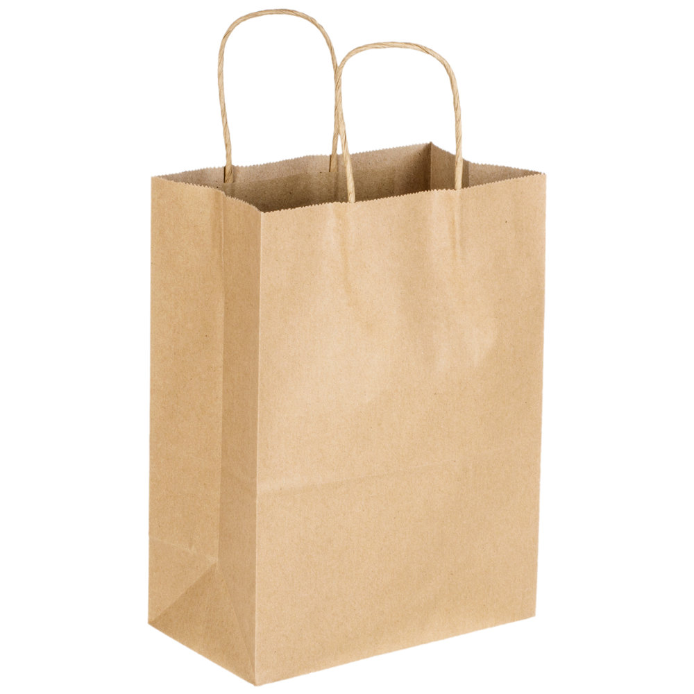 8 X 4.5 X 10 KRAFT SHOPPING BAG 250/BUNDLE