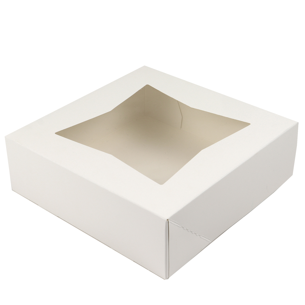 10 X 10 X 2.5 WINDOW PIE BOX  WHITE 200/CS #24233